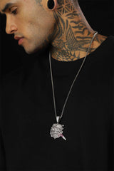 Bulldog Gangstar Iced Pendant With Chain
