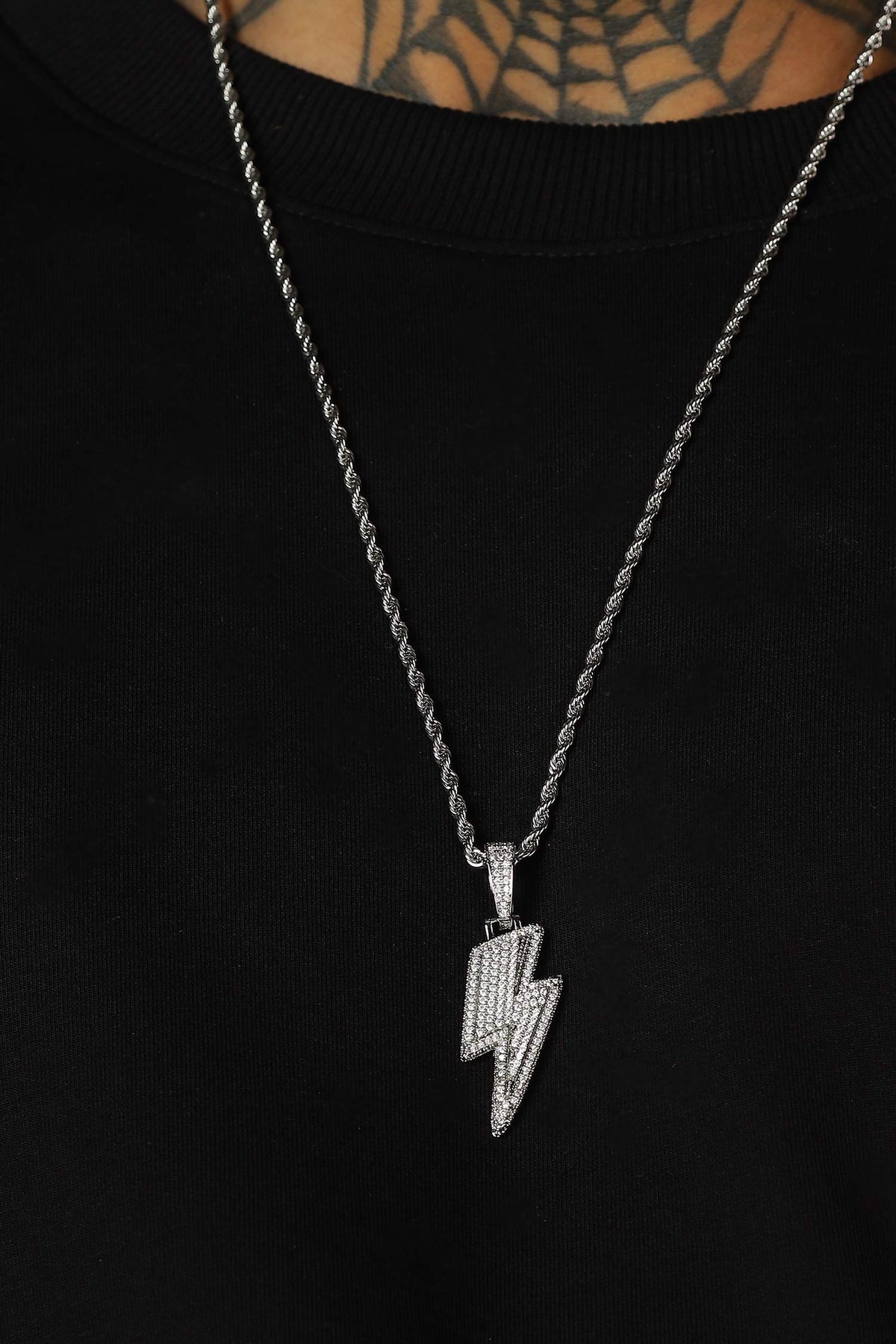 Thunder Iced Out Pendant With Chain