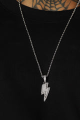 Thunder Iced Out Pendant With Chain