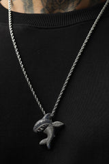 Killer Shark Iced Pendant With Chain