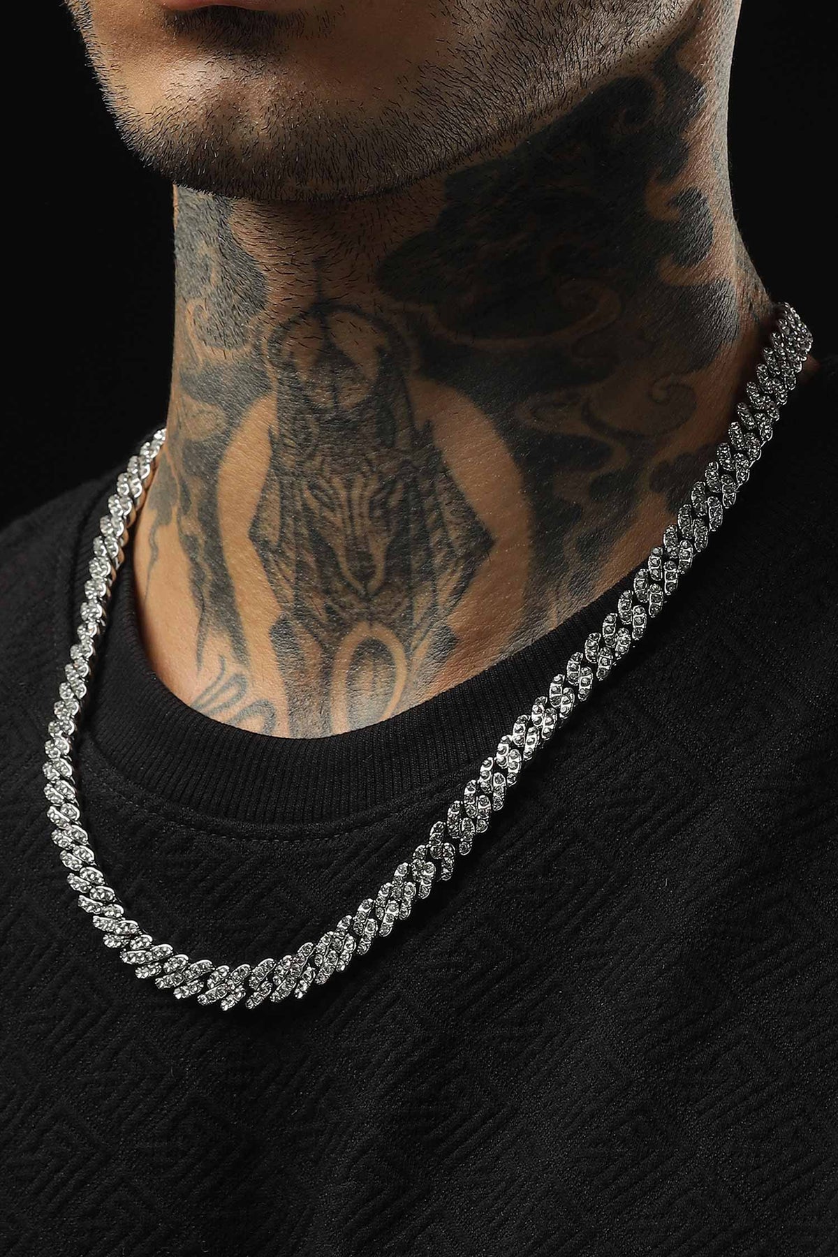 Micro Diamiond Prong Cuban Chain-8mm