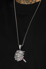 Bulldog Gangstar Iced Pendant With Chain